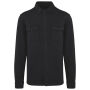 Ecologisch verwassen herenoverhemd in geborsteld fleece Washed black S