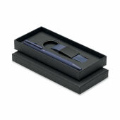 ESCRI SET - Balpen en sleutelhangerset PU - Blauw
