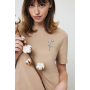 IQONIQ Manuel gerecycled katoen t-shirt ongeverfd, heather brown (S)