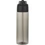Theron 700 ml RCS-waterfles van gerecycled plastic met een deksel met dubbele functie en een uitklapbaar rietje - Zwart Theron 700 ml RCS-waterfles van gerecycled plastic met een deksel met dubbele functie en een uitklapbaar rietje - Zwart