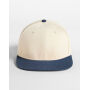 Contrast Flat Peak 6 Panel Cap - Natural/Navy - One Size Contrast Flat Peak 6 Panel Cap - Natural/Navy - One Size