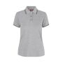 Contrast poloshirt | stretch | dames - Grijs gemêleerd, M
