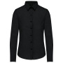 Dames Oxford blouse lange mouwen Black XXL