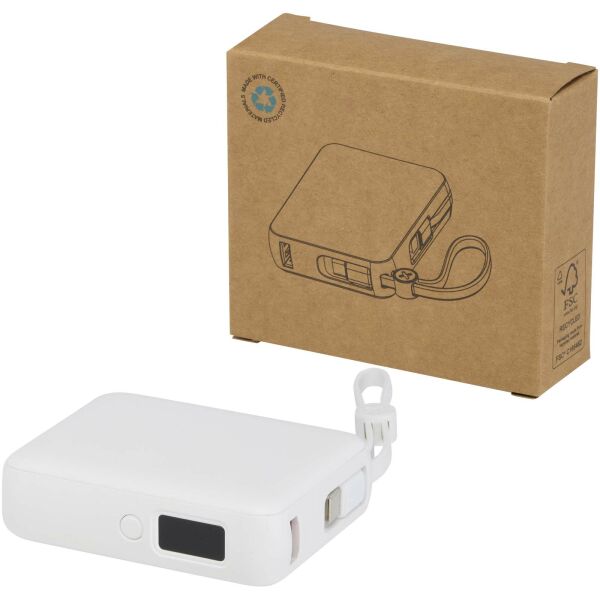 Acrux tabletpowerbank van 10.000 mAh 35 W met ingebouwde Type-C kabel van gerecycled plastic Acrux tabletpowerbank van 10.000 mAh 35 W met ingebouwde Type-C kabel van gerecycled plastic