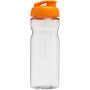 H2O Active® Base 650 ml sportfles met flipcapdeksel - Transparant/Oranje