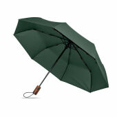 RAYNA FOLD - 21" auto paraplu houten greep - Groen