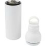 Illuminate 650 ml RCS gerecyclede dubbelwandige roestvrijstalen waterfles met 3-delige dekselset - Wit