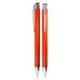 Aluminium balpen Amiens Oranje - Blauwe inkt