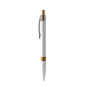 ASCARI Balpen van gerecycled aluminium, bamboe drukker - wit ASCARI Balpen van gerecycled aluminium, bamboe drukker - wit