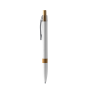 ASCARI Balpen van gerecycled aluminium, bamboe drukker - wit