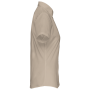 Overhemd in onderhoudsvriendelijk polykatoen-popeline korte mouwen dames Beige XXL