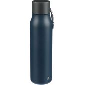 Gerecyclede dubbelwandige roestvrijstalen drinkfles (600 ml) Cassian zwart
