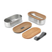 Black+Blum Stainless Steel Dubbele Bento Box, grijs