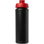 Baseline® Plus grip 750 ml sportfles met flipcapdeksel - Zwart/Rood