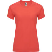 Bahrain kortärmad funktions T-shirt för dam - Fluor Coral - S