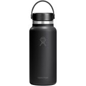 Hydro Flask-waterfles met brede opening, 946 ml, geïsoleerd, van roestvrij staal - Zwart