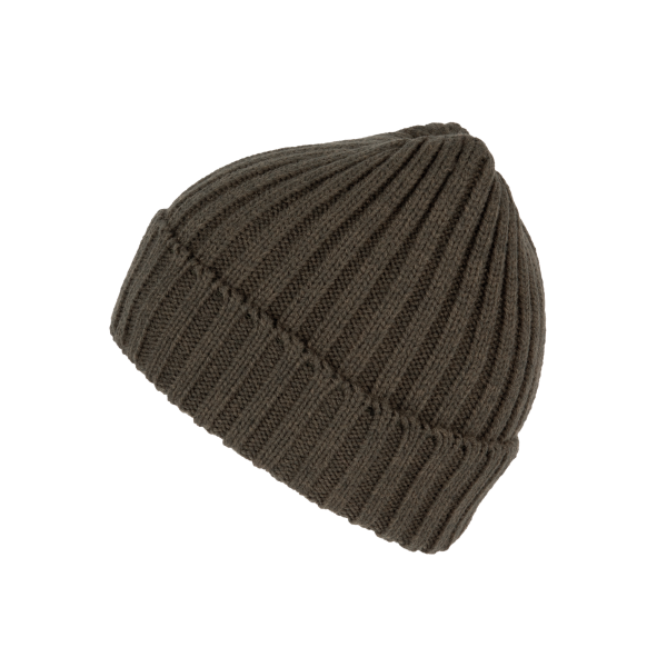 Dubbel geribde muts met omslag Algae Green One Size Dubbel geribde muts met omslag Algae Green One Size
