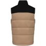 Tweekleurige gewatteerde bodywarmer uniseks wet sand / black XS