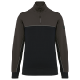 Ecologische uniseks sweater met ritskraag Black / Dark Grey XS Ecologische uniseks sweater met ritskraag Black / Dark Grey XS