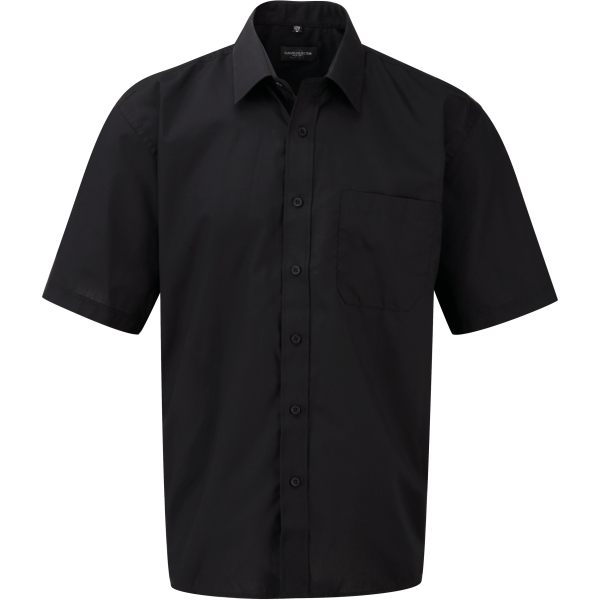Men's Ss Polycotton Popelinehemd Black 3XL Men's Ss Polycotton Popelinehemd Black 3XL