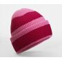 COLOUR BLOCK BEANIE, TRUE PINK/CLASSIC RED, One size, BEECHFIELD