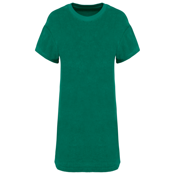 Ecologische badstof t-shirtjurk met afhangende mouwen Malachite Green XL Ecologische badstof t-shirtjurk met afhangende mouwen Malachite Green XL