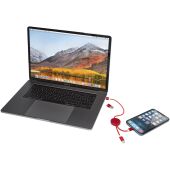 Alasia 5-in-1 30 cm datasynchronisatie- en 27 W snellaadkabel van gerecycled aluminium en plastic - Rood