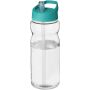 H2O Active® Eco Base 650 ml sportfles met tuitdeksel - Transparant/Aqua blauw