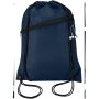 Oriole RPET-tas met trekkoord en voorvak met ritssluiting, 5 liter - Marineblauw