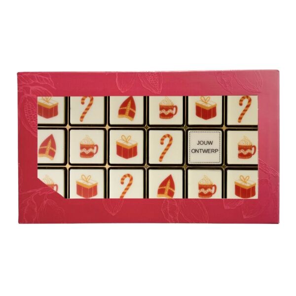 ChocoGiftbox 18 Sinterklaas Seizoen met logo ChocoGiftbox 18 Sinterklaas Seizoen met logo