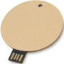 Ronde USB 2.0 van gerecycled papier - Kraft bruin - 4GB