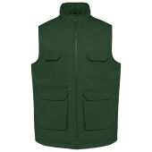 Gewatteerde uniseks bodywarmer van polykatoen multizakken Forest Green XS