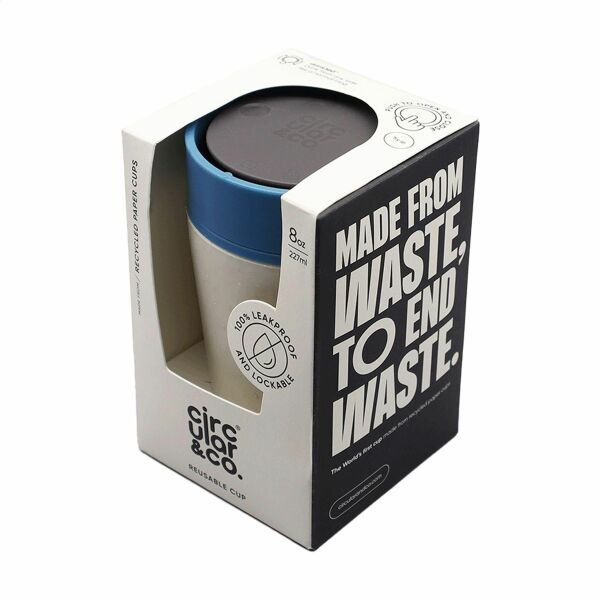 Circular&Co Recycled Coffee Cup 227 ml Kaffeebecher - weiß/blau Circular&Co Recycled Coffee Cup 227 ml Kaffeebecher - weiß/blau