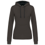 Damessweater met capuchon in contrasterende kleur Dark Grey / Black S