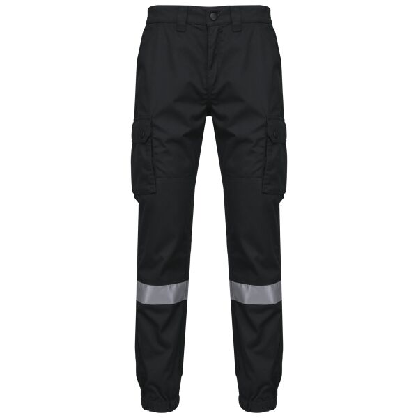 Uniseks Cargobroek uniseks met elastische boord en reflecterende strook Uniseks Cargobroek uniseks met elastische boord en reflecterende strook