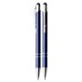 Aluminium touch-stylus balpen Marseille Navyblauw - Blauwe inkt