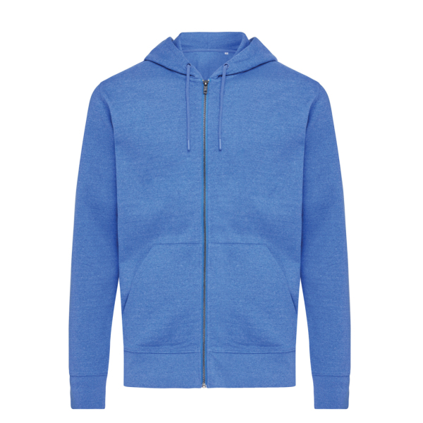 Iqoniq Abisko gerecycled katoen hoodie met rits, heather blue (XXL)