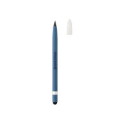 Aluminium inktloze pen met gum, blauw