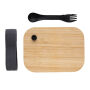 Glazen lunchbox met bamboe deksel, transparant