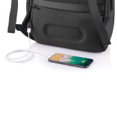 Bobby Soft, anti-diefstal rugzak, zwart, groen