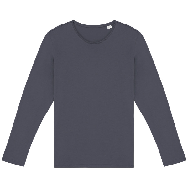 Ecologisch verwassen uniseks T-shirt lange mouwen Washed Slate XS