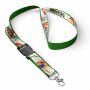 Afneembare polyester keycord met gesublimeerde satijnen overlay