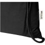 Oregon Blend 140 g/m² GRS recycled drawstring bag 5L - Solid black
