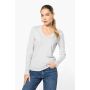 Dames T-shirt V-hals lange mouwen Royal Blue S