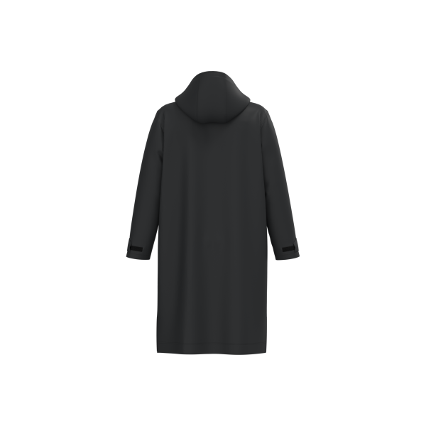 Lange jas met sherpavoering uniseks Black S/M Lange jas met sherpavoering uniseks Black S/M