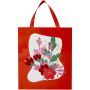 Smartfold papieren tas van 210 g/m² met lintgrepen en een glanzende laminaatlaag - 31 x 12 x 39 cm - Rood