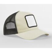 APPLIQUÉ PATCH 5 PANEL TRUCKER, STONE/SHADOW GREY, One size, BEECHFIELD