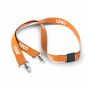 Polyester Pantone-gematchte zeefdruk keycord met 2 clips