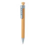 Bamboe pen met tarwestro clip, blauw