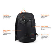 Nordic Drift Trail RCS backpack 24L, zwart, oranje